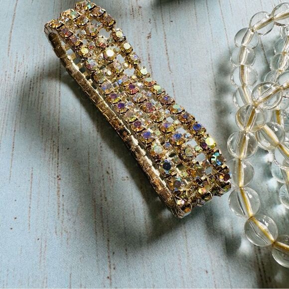 Various Style Bracelet Lot 5 Bracelets Stretch Cuff Wrap Styles - Picture 4 of 6